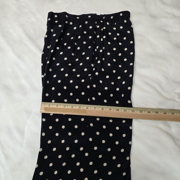 Vintage Madison Gray Silk Dress Pants & Blouse Polka Dots Navy Cream Womens 6P - Picture 10 of 14